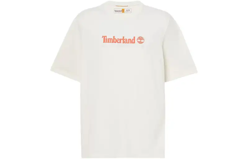 Timberland T Shirts Men's White Crew Neck Moderate Straight Fit