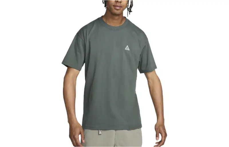 Nike T Shirts Men's Green Crew Neck Moderate