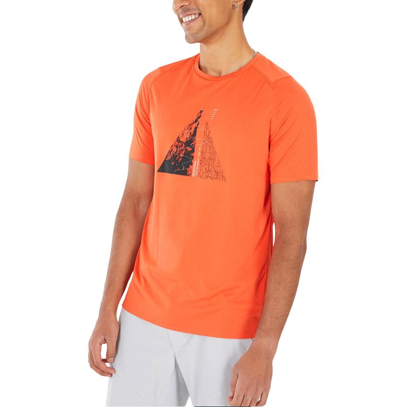Decathlon DECATHLON MH500 QUECHUA moisture-absorbent and quick-drying mountain hiking short-sleeved T-shirt men's orange