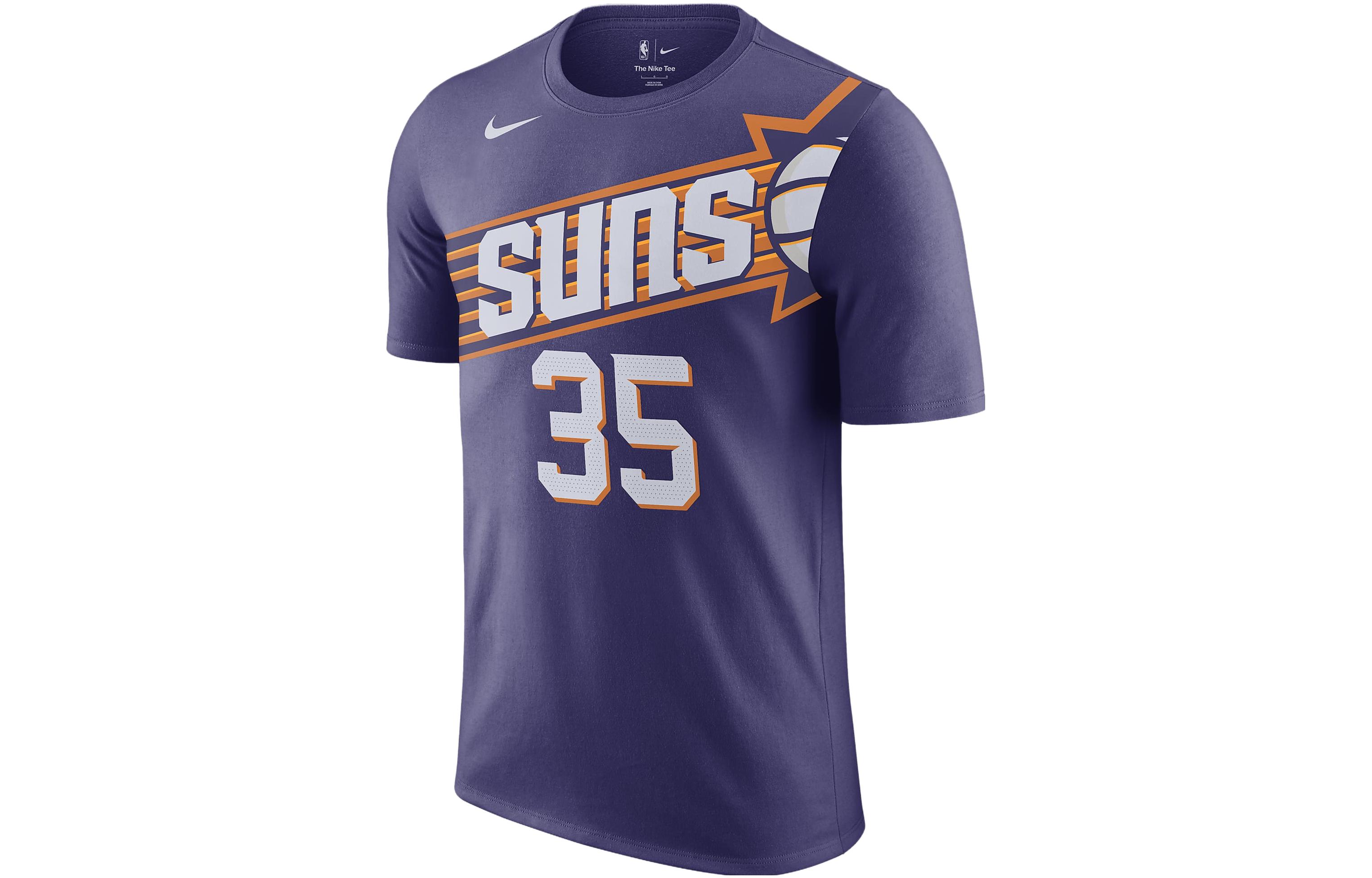 Nike Kevin Durant Phoenix Suns Letter Print Round Neck Short Sleeve T-Shirt Phoenix Suns Kevin Durant Men's Purple