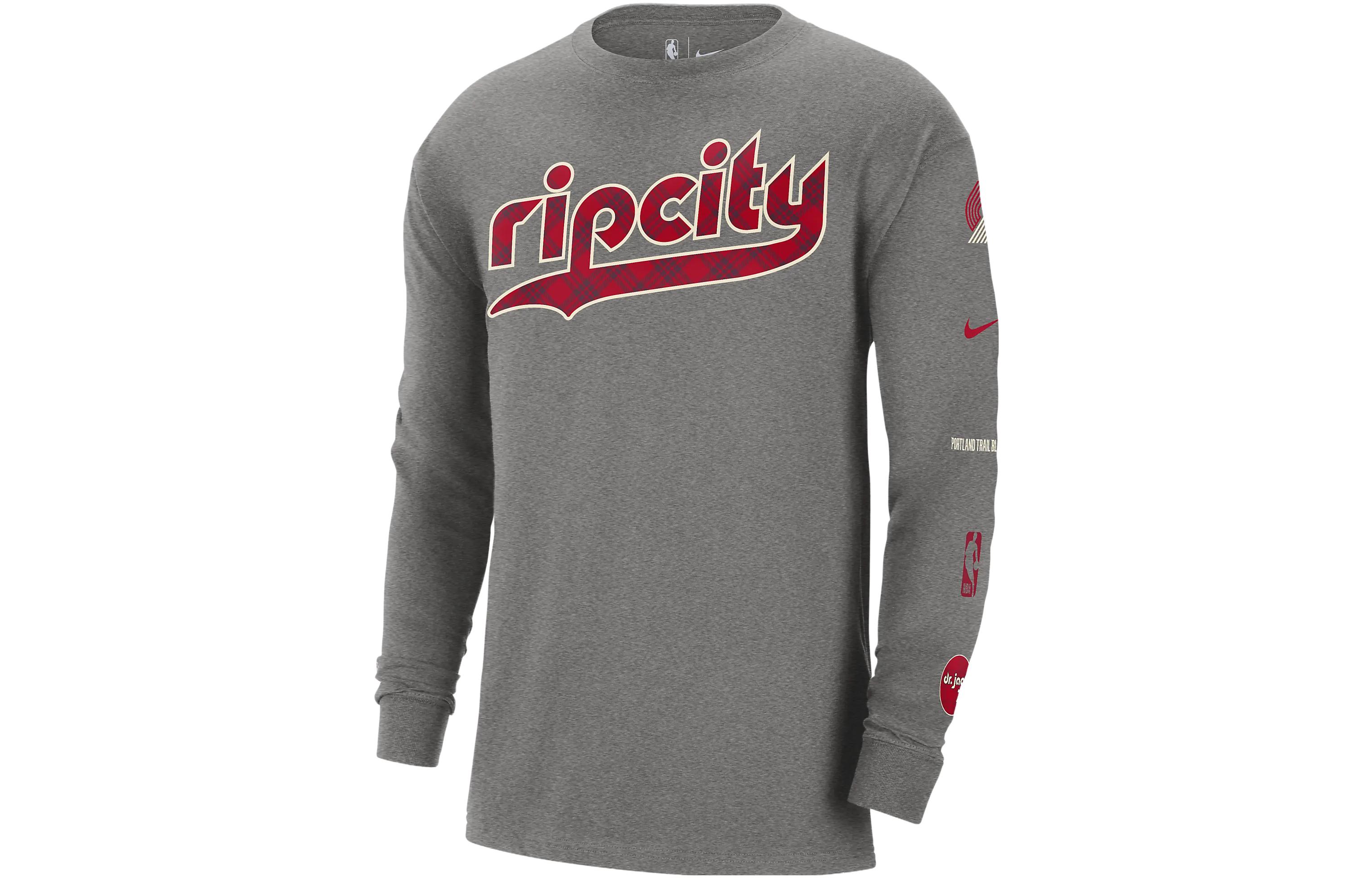 Nike Portland Trail Blazers 2023/24 City Edition T Shirt City Edition 2023/24 Season, Portland Trail Blazers Men's Gray