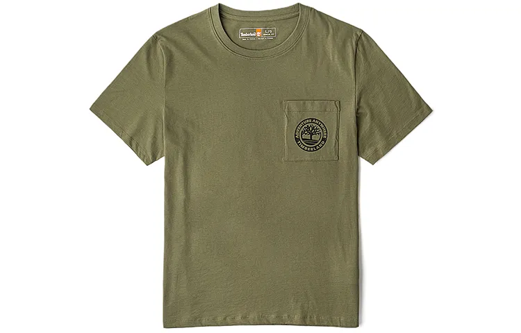 Timberland T-Shirts Men's Kassel Green Crew Neck Moderate Straight Fit