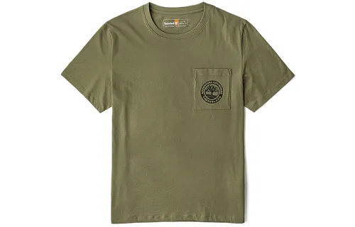 Timberland T Shirts Men's Kassel Green Crew Neck Moderate Straight Fit