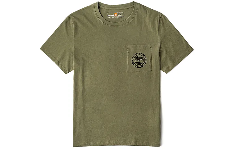 Timberland T Shirts Men's Kassel Green Crew Neck Moderate Straight Fit