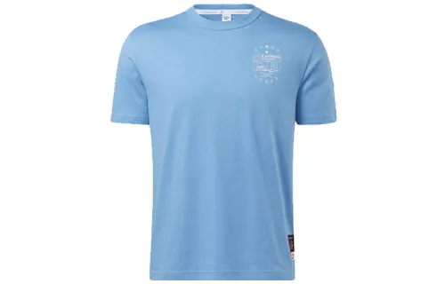 Reebok T Shirts Men's Blue Crew Neck Moderate Straight Fit