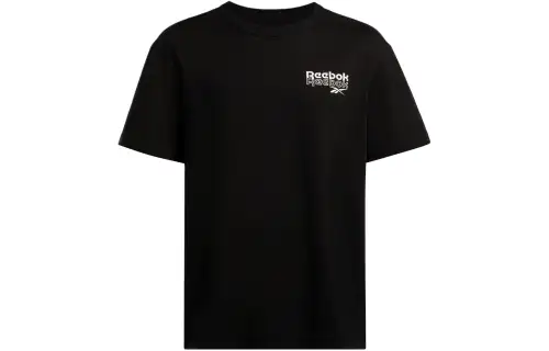 Reebok T Shirts Men's Black Crew Neck Moderate Straight Fit
