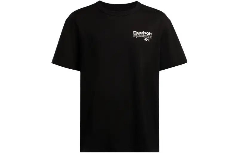 Reebok T Shirts Men's Black Crew Neck Moderate Straight Fit