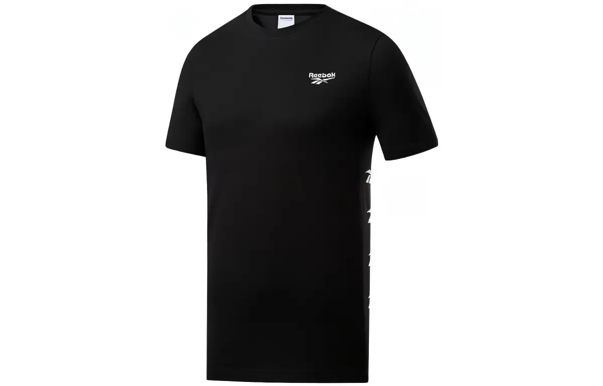 Reebok T-Shirts Unisex Black Crew Neck Moderate Straight Fit