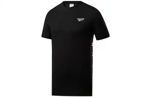 Reebok T Shirts Unisex Black Crew Neck Moderate Straight Fit