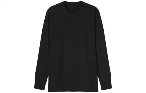 UNIQLO T Shirts Men's Black Crew Neck Moderate