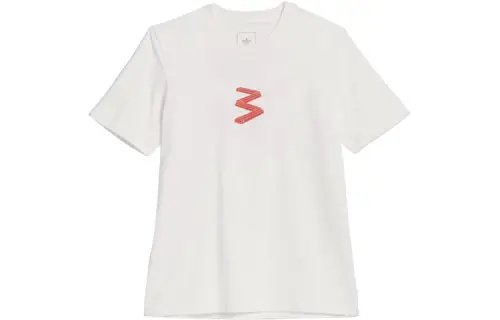 Adidas Originals TRIPLE CURB T Shirts Men's White Crew Neck Moderate Straight Fit