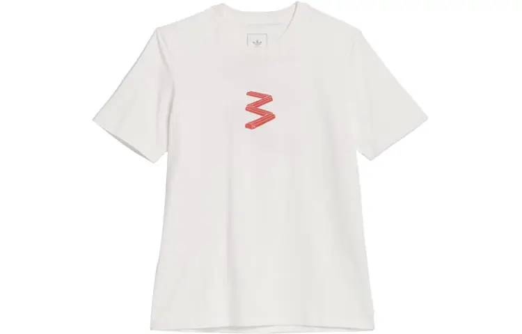 Adidas Originals TRIPLE CURB T Shirts Men's White Crew Neck Moderate Straight Fit