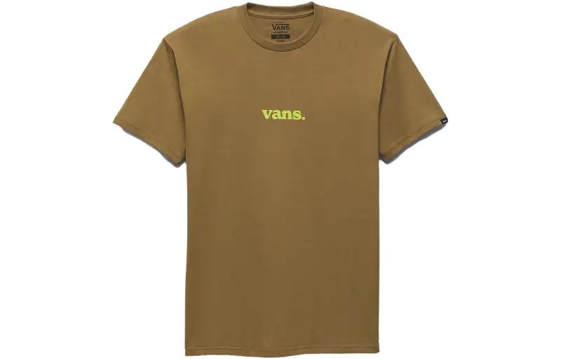 Vans Lower Corecase T Shirts Unisex Brown Crew Neck Moderate Straight Fit