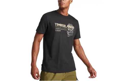 Timberland T Shirts Men's Brown Crew Neck Moderate Straight Fit