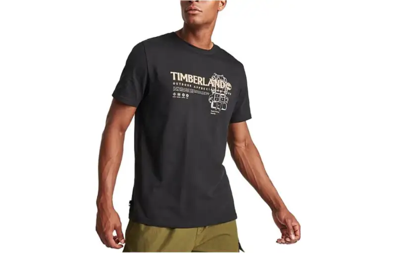 Timberland T Shirts Men's Brown Crew Neck Moderate Straight Fit