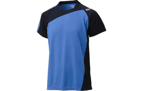 ASICS Game Shirt T Shirts Men's Blue Crew Neck Moderate