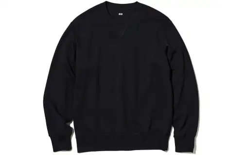 UNIQLO T Shirts Unisex Black Crew Neck Moderate