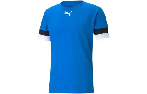 PUMA TEAMRISE T Shirts Men's Blue Crew Neck Moderate Straight Fit