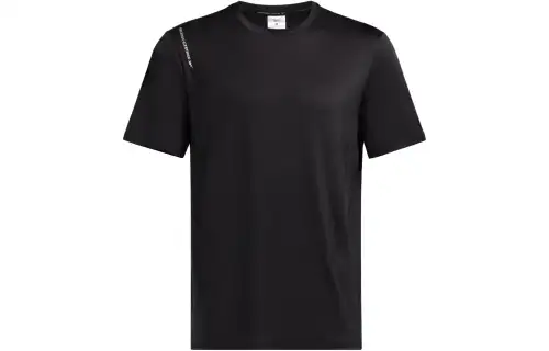 Reebok T Shirts Men's Black Crew Neck Moderate Straight Fit