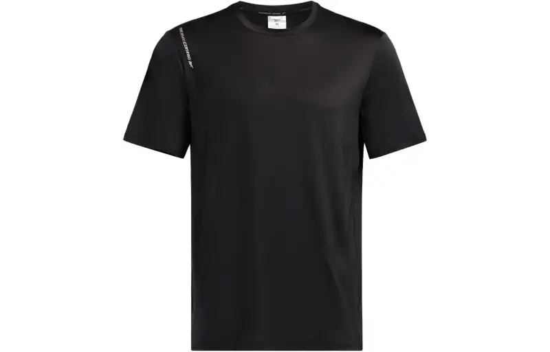 Reebok T Shirts Men's Black Crew Neck Moderate Straight Fit