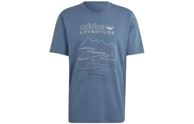 Adidas Originals Adventure Mountain Front Tee T Shirt Men's Blue
