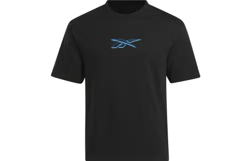Reebok T Shirts Unisex Black Crew Neck Moderate Straight Fit