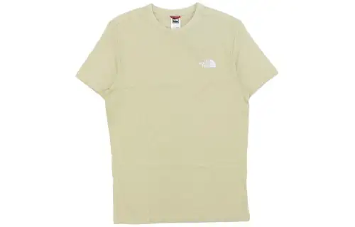 THE NORTH FACE T Shirts Men's Khaki Crew Neck Moderate Straight Fit