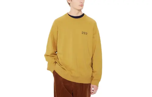 UNIQLO X PEANUTS T Shirts Unisex Earth Yellow Crew Neck Moderate