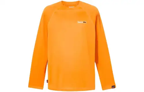 Timberland T Shirts Men's Orange Crew Neck Moderate Straight Fit