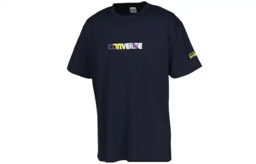 Converse 3D Printo T Shirts Men's Blue Crew Neck Moderate Other