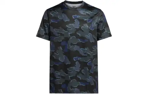 Reebok T Shirts Men's Black Crew Neck Moderate Straight Fit