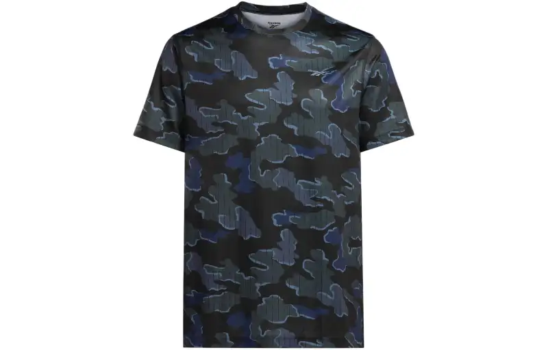 Reebok T Shirts Men's Black Crew Neck Moderate Straight Fit
