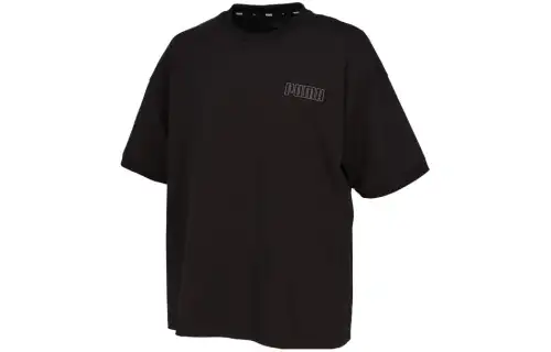 PUMA PTC T Shirts Men's Black Crew Neck Moderate Straight Fit