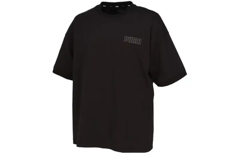 PUMA PTC T Shirts Men's Black Crew Neck Moderate Straight Fit