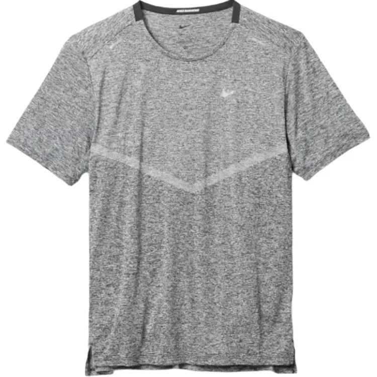 Nike T-Shirts Men's Gray Crew Neck Moderate Straight Fit