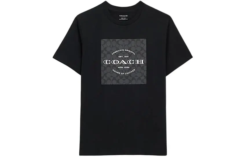 COACH T-Shirts Men's Black Crew Neck Moderate
