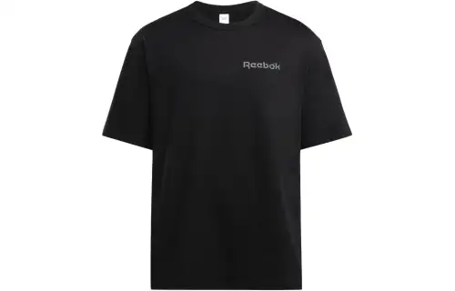 Reebok T Shirts Men's Black Crew Neck Moderate Straight Fit