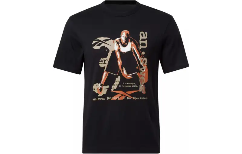 Reebok ALLEN IVERSON Collection BB IVERSON GRAPHIC TEE T Shirt Men's Black