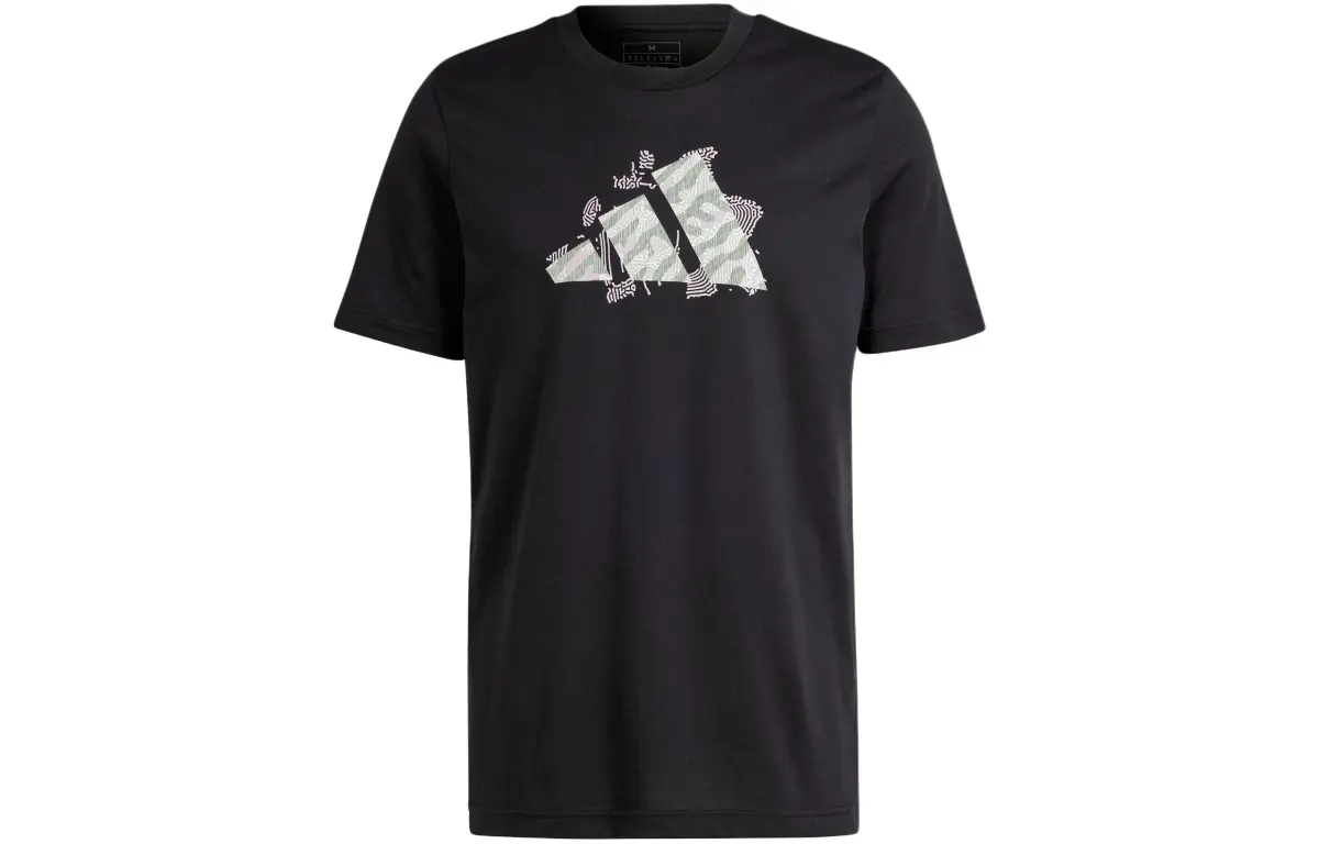 Adidas T-Shirts Men's Black Crew Neck Moderate Straight Fit