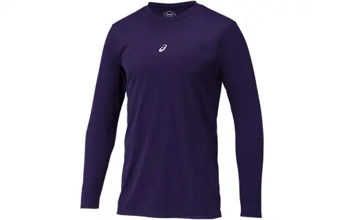ASICS T Shirts Men's Purple Crew Neck Moderate Straight Fit