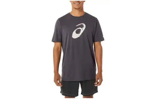 ASICS T Shirts Men's Gray Crew Neck Moderate Other