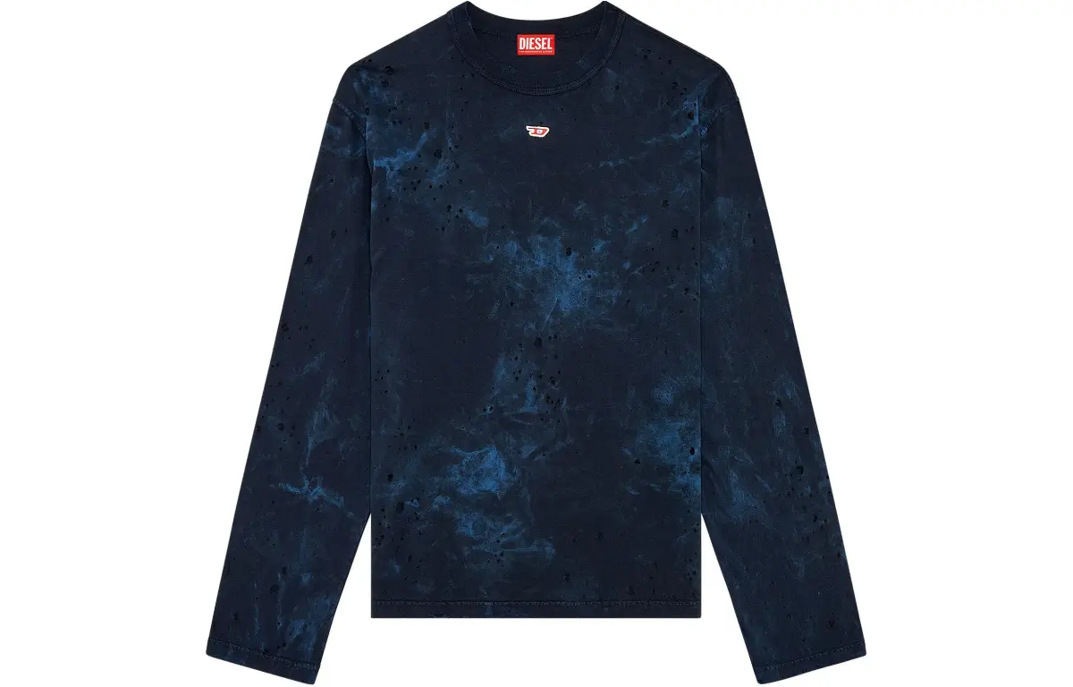 DIESEL T-Shirts Men's Blue Crew Neck Moderate Straight Fit