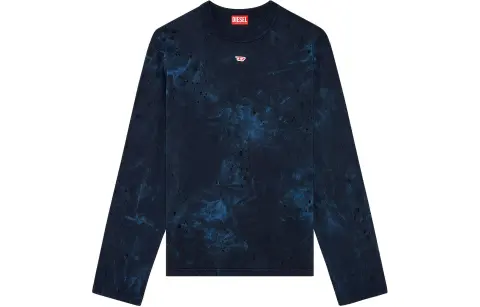 DIESEL T-Shirts Men's Blue Crew Neck Moderate Straight Fit