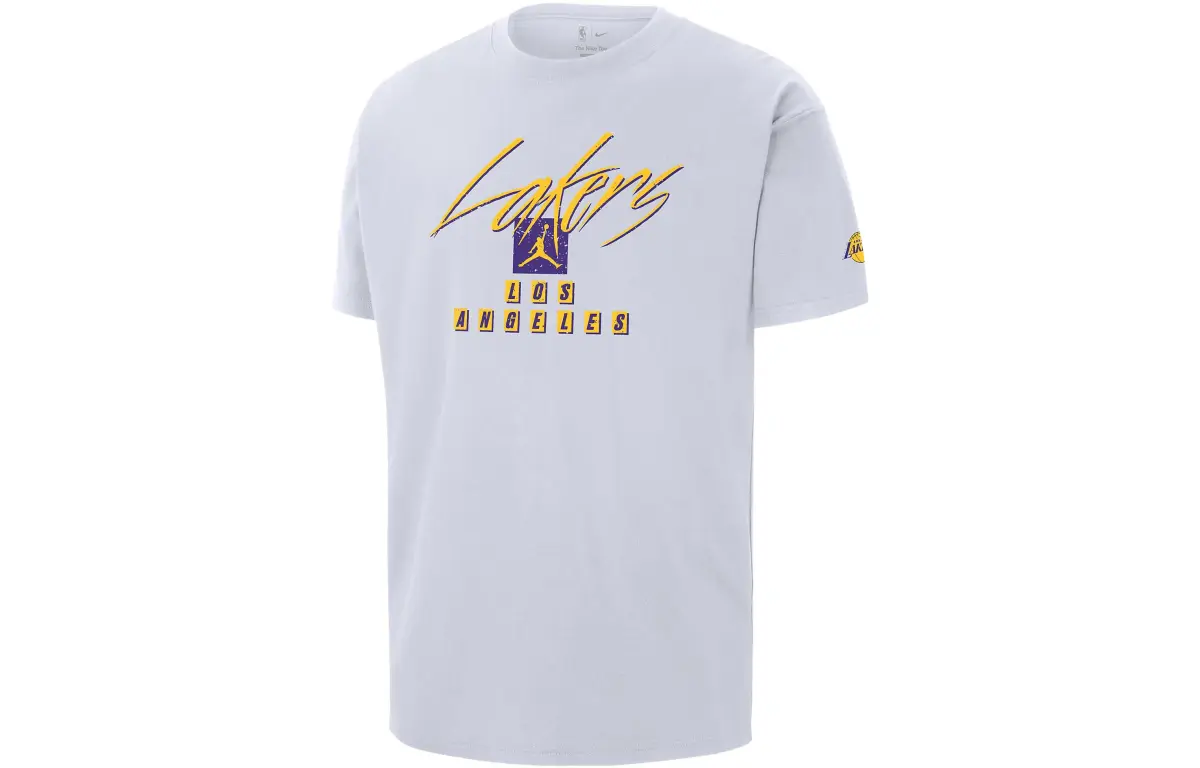 Jordan NBA Max90 T-Shirts Men's White Crew Neck Moderate Straight Fit