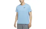 Nike T Shirts Men's Sky Blue Crew Neck Moderate Straight Fit