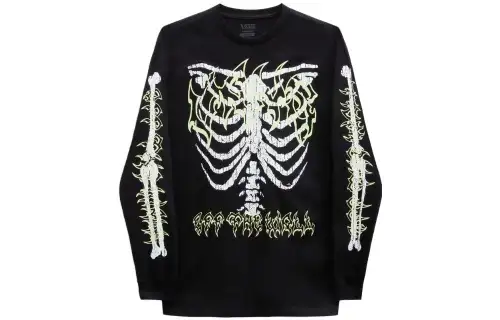Vans Halloween Long Sleeve T Shirt T Shirt Men's Black