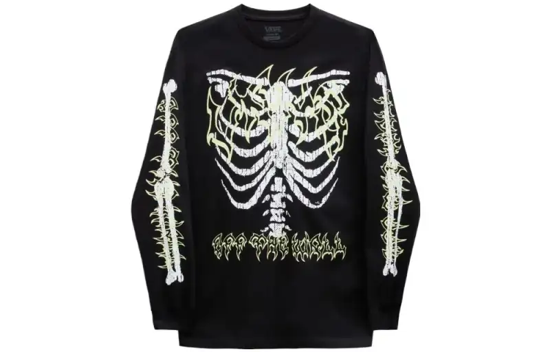 Vans Halloween Long Sleeve T Shirt T Shirt Men's Black
