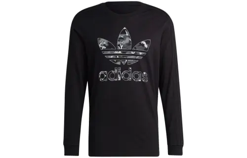 Adidas Originals T Shirts Men's Black Crew Neck Moderate Straight Fit