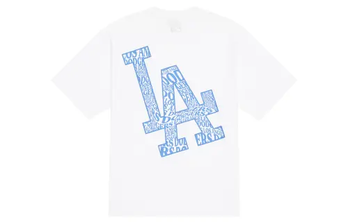 MLB Base Logo T Shirts Unisex Ecru Crew Neck Moderate Straight Fit