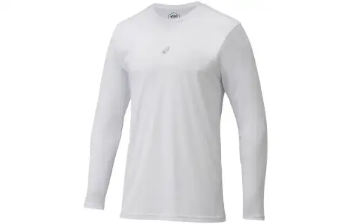 ASICS T Shirts Men's White Crew Neck Moderate Straight Fit
